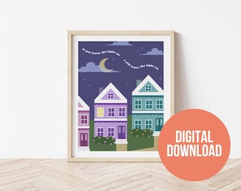 Light On- Maggie Rogers Inspired Art Print, Digital Download, Maggie Rogers Poster, Light On Wall Art Download, Maggie Rogers Dorm Art