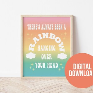 Rainbow- Kacey Musgraves Inspired Art Print, Digital Download, Kacey Musgraves Inspired Poster, Rainbow Wall Art, Rainbow Lyric Art