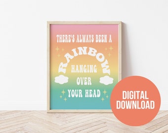 Rainbow- Kacey Musgraves Inspired Art Print, Digital Download, Kacey Musgraves Inspired Poster, Rainbow Wall Art, Rainbow Lyric Art