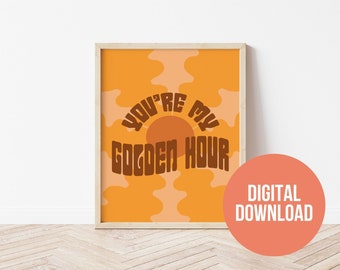 Golden Hour- Kacey Musgraves Inspired Art Print, Digital Download, Kacey Musgraves Inspired Poster, Golden Hour Album Art, Dorm Wall Art