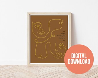Invisible String- Taylor Swift Poster, One Line Drawing, The Eras Tour Merch, Taylor Swift Dorm Art, Folklore Album Art, Face Line Art
