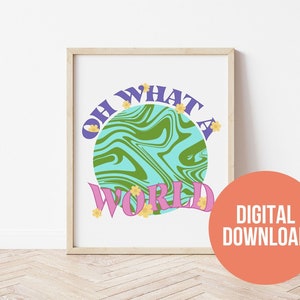 Oh was für eine Welt- Kacey Musgraves inspiriert Art Print, Digital Download, Kacey Musgraves inspiriert Poster, Goldene Stunde Druck, Kinderzimmer Wandkunst