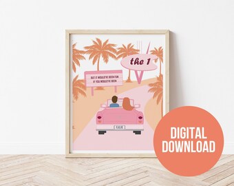 The 1- Taylor Swift Poster, Folklore Album Art, Digital Download, The Eras Tour Merch, Taylor Swift Lyric,The 1 Poster, Dorm Art, Barbiecore