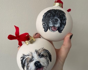 Boule de Noël personnalisée pour portrait d'animal de compagnie