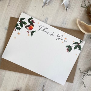 Robin Pack of 5 or 10 Thank You Cards
