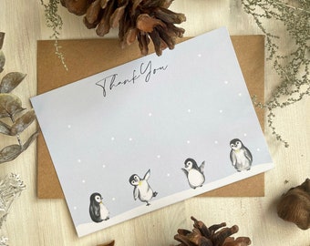 Pack PENGUIN de 5 ou 10 cartes de remerciement