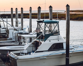 Cape Cod Photography by simplymekb - Un-Framed Photo Print of Boats Lined Up at Rock Harbor Beach