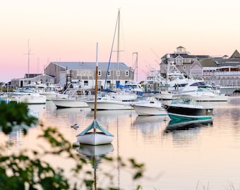 Cape Cod Photography by simplymekb - Un-Framed Photo Print of a Vibrant Sunset at Wychmere Harbor in Harwich Port