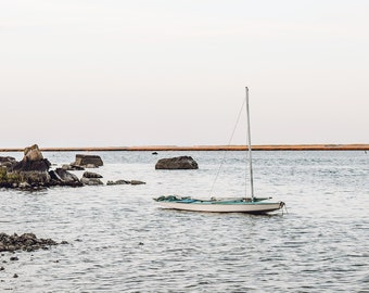 Cape Cod Photography by simplymekb - Un-Framed 8x10 Photo Print of a Sailboat on Calm Ocean Waters