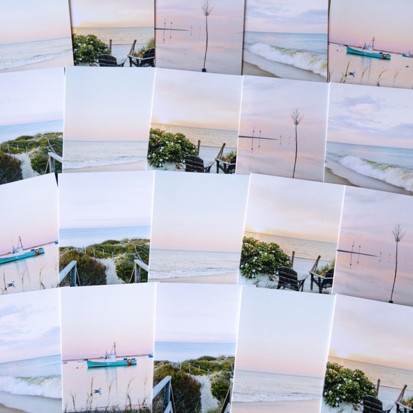 Cape Cod and The Islands Beach Sunset Assorted Photo Notecards by simplymekb  - Set of 6