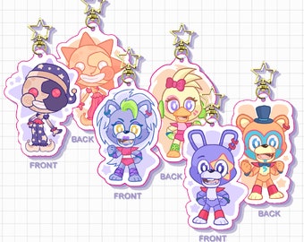 KEYCHAIN - Animatronic 2.5" Double-sided Clear Acrylic Keychain/Charm