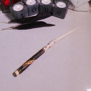 Hand Carved Holly Wood Wand: Wiccan, Druid, Pagan Alter Tool