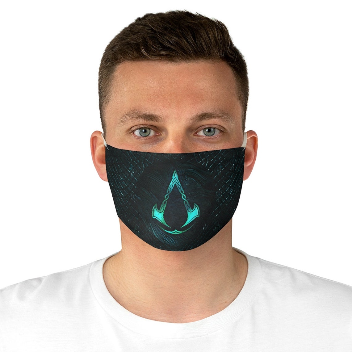 Assassins Creed Valhalla Logo Fabric Face Mask Fabric Reusable Etsy