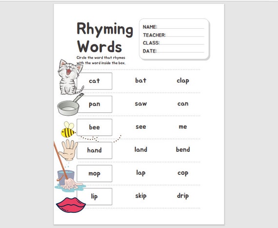 Rhyming Words Worksheet Miss Bonilla’s Rhyming Year 1 Class