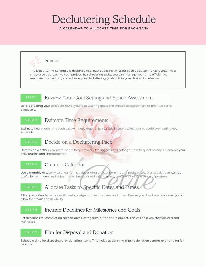 Declutter Planner, Instant Download, Customizable and Printable Planner ...