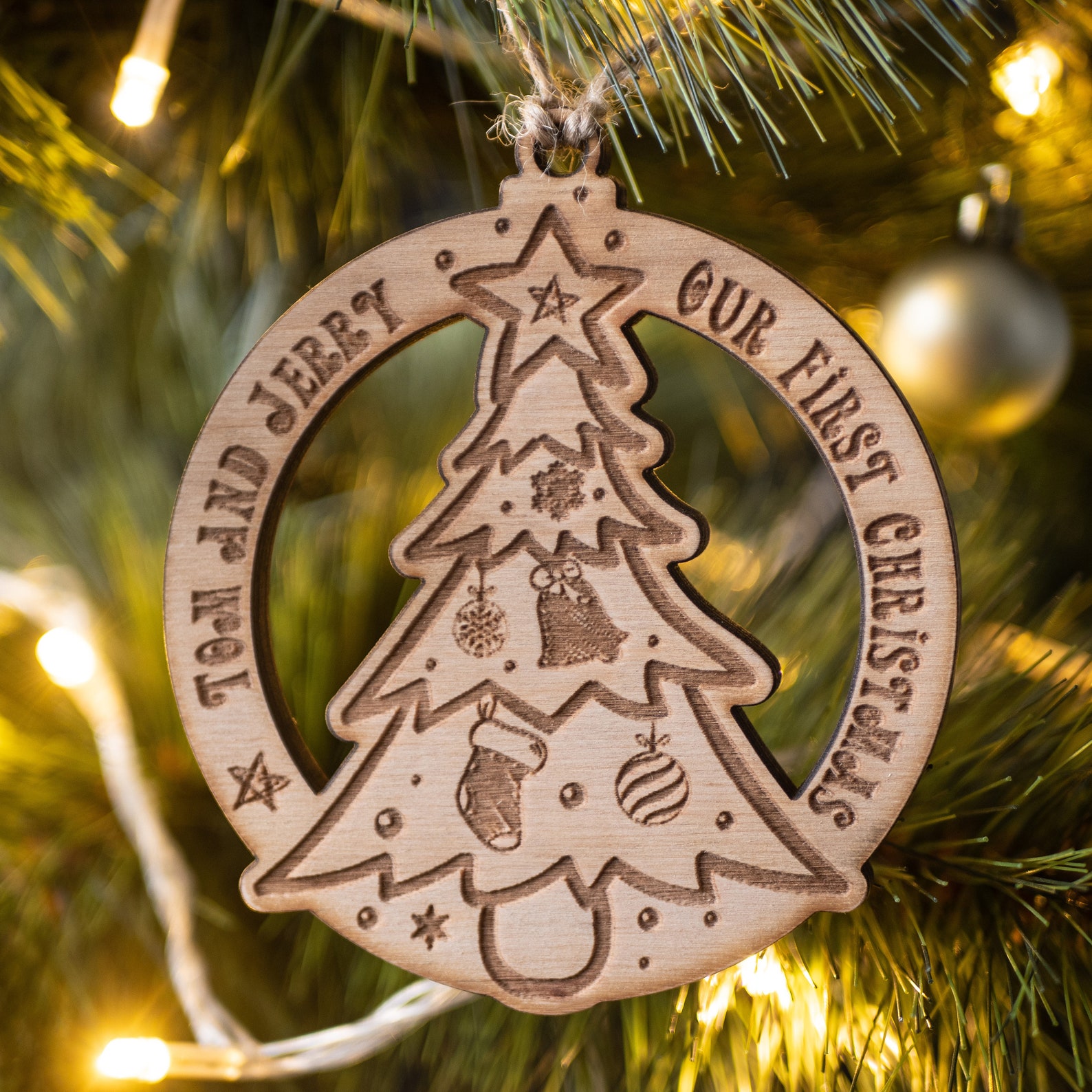 Ornement en bois de Noël avec personnalisation Xmas  Etsy