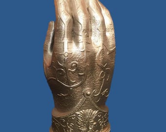 Jaime Lannister Kingslayer Hand from Game of Thrones inspired replica Gold Finish Painted,cosplay-display GOT hand 3d printed and finished.