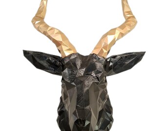 Faux Taxidermy Antelope Head-Big wall mount-Wall Art Painted and Finished-Wall Decor