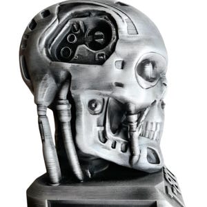 Terminator Skull sculpture,T 800 Head statue,Terminator movie statue replica,Endoskull,3d printed and Painted Finished Terminator Head decor