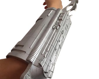 Predator Gauntlet Blades Silver Painted Jungle Predator classic model forearm Right arm Finished,Predator Cosplay wrist blade.