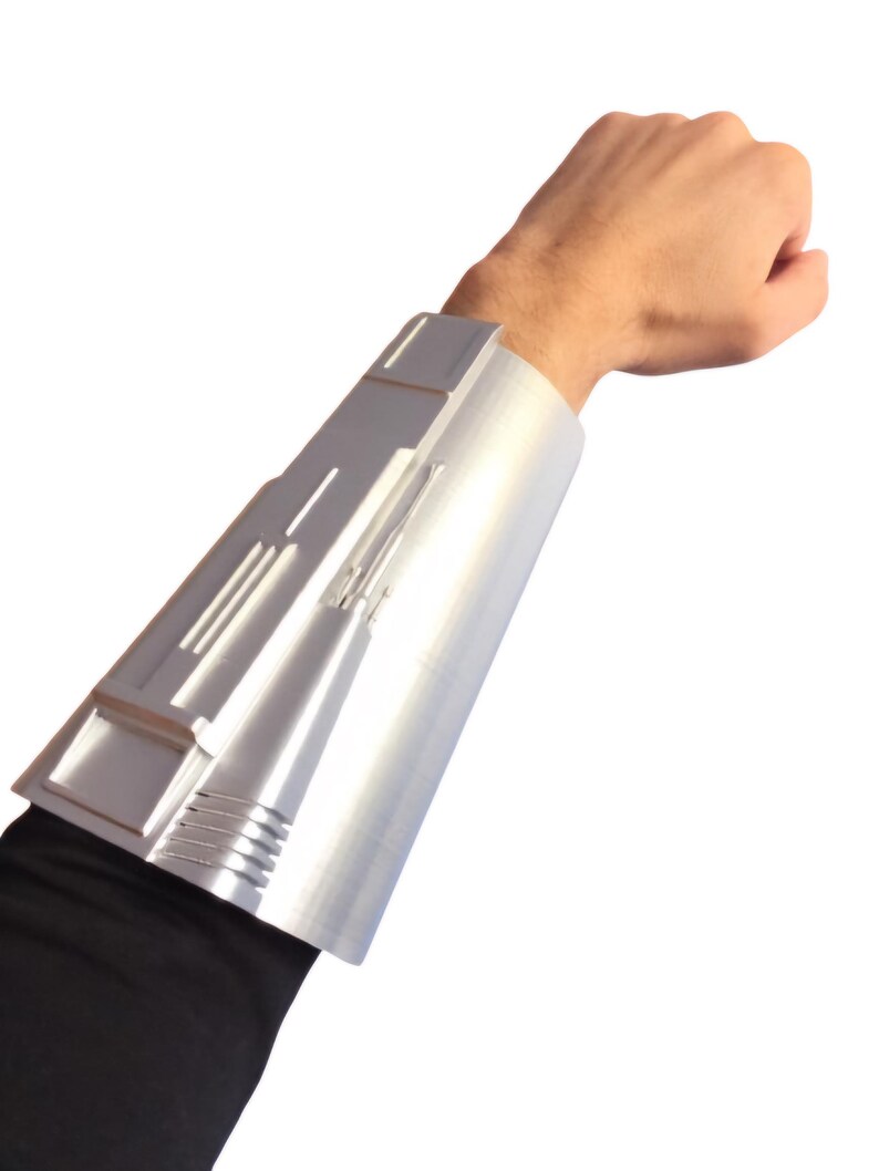 Mandalorian Beskar Gauntlets Set of 2 Vambrace,Forearm Beskar Armor gauntlets,Star Wars Mandalorian Costume Cosplay left and right image 2