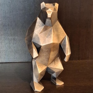 Bear Geometric Statue Bronze Painted hand finished,decorative sculpture Home Decor Bear minimalist statue.