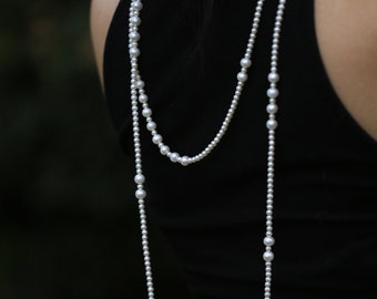 Exclusive Designer Multi Way Genuine Premier Pearl Extra Long Necklace