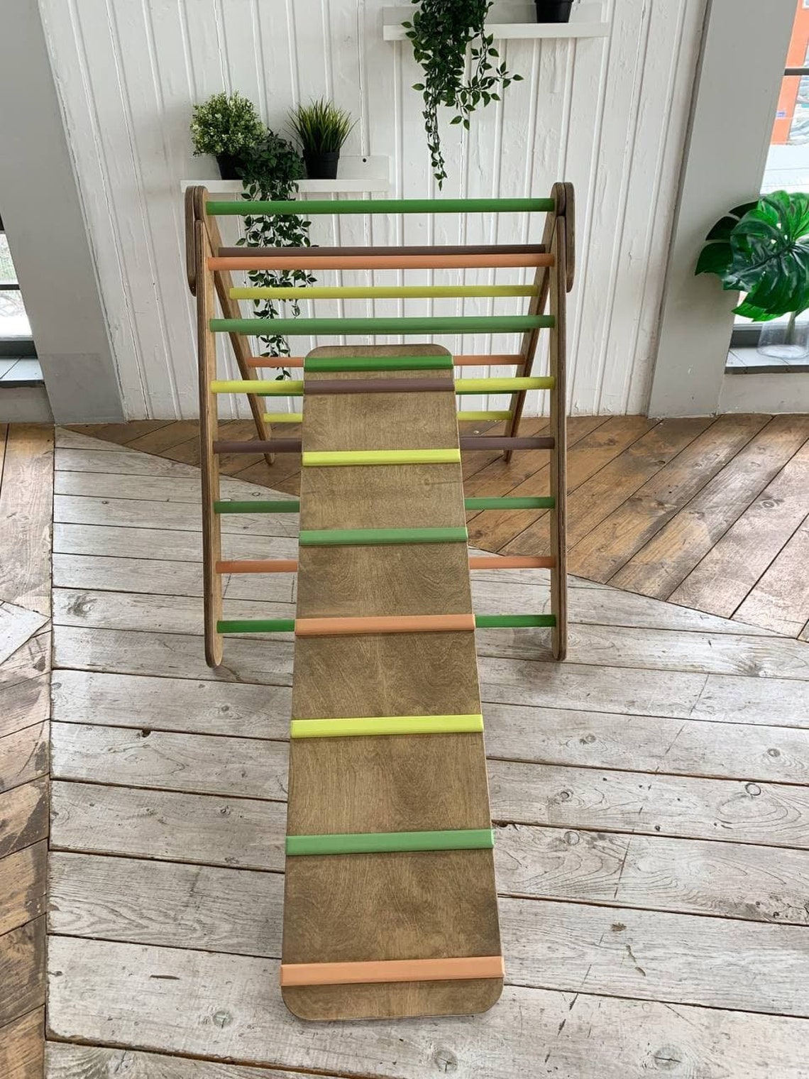 Indoor Wooden Climbing Frame Toddler with Indoor Swing Etsy