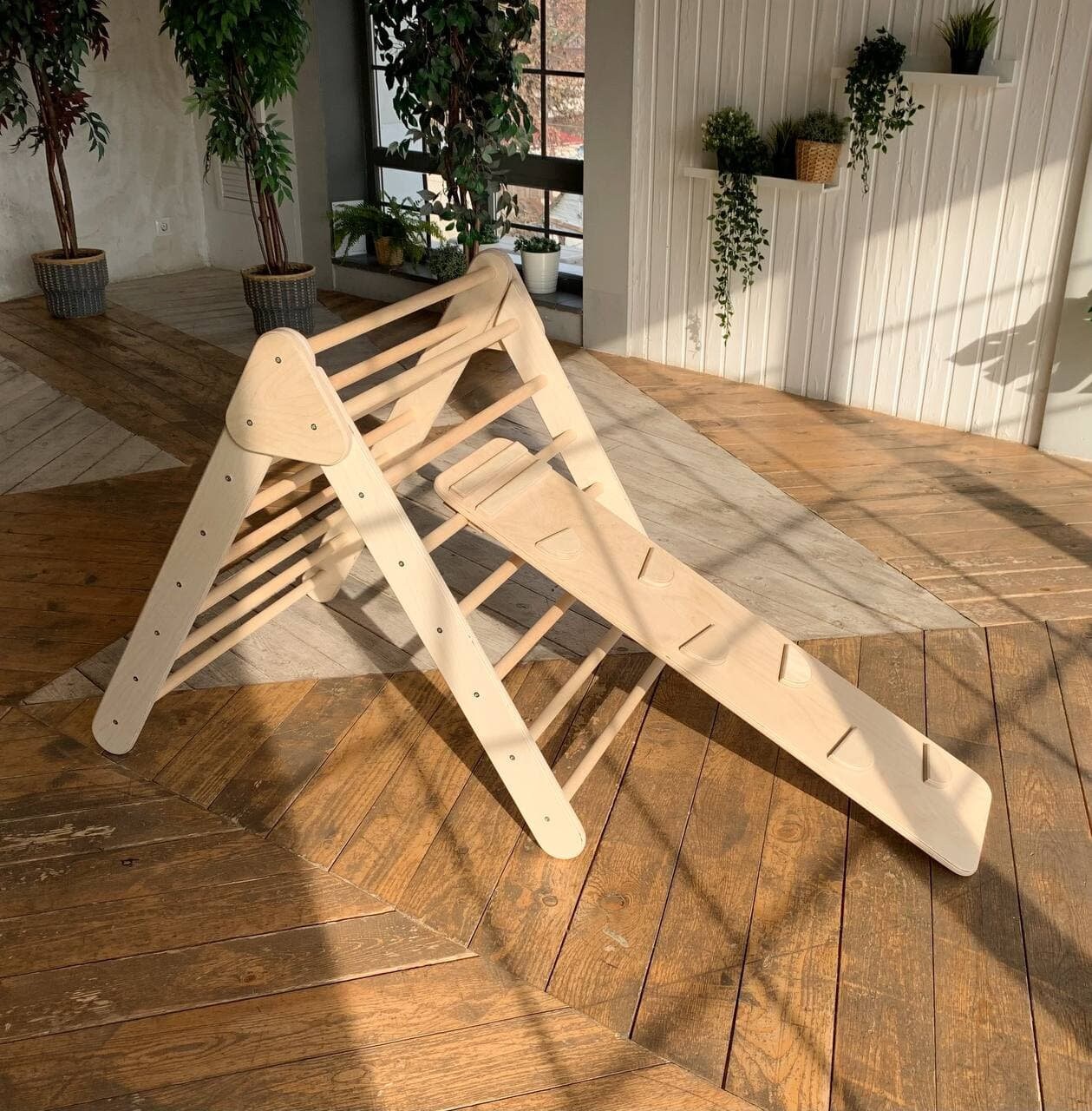 Natural step climbing wooden triangle with or without rock Etsy