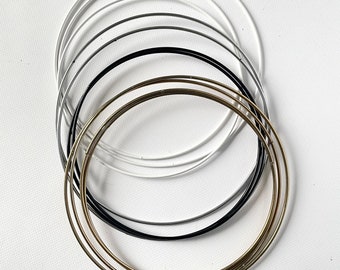 Weiße, goldene, schwarze, silberne Traumfänger-Hoop, Metallreif, bei 6 cm Messing vergoldeter Ring Makramee, Traumfänger, DIY Ringe