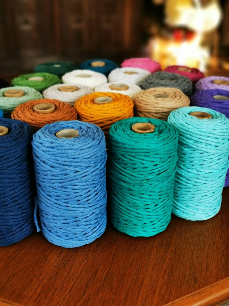 4mm 100 metres Cotton cord Macrame cord Twisted 100 cotton Etsy