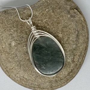 Natural Gray Jasper Pendant Necklace Gift Free Necklace Included Stone of Serenity and Unity 020 image 1