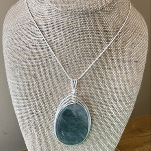 Natural Gray Jasper Pendant Necklace Gift Free Necklace Included Stone of Serenity and Unity 020 image 2
