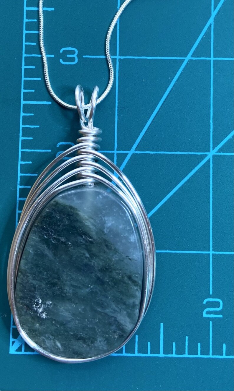 Natural Gray Jasper Pendant Necklace Gift Free Necklace Included Stone of Serenity and Unity 020 image 4