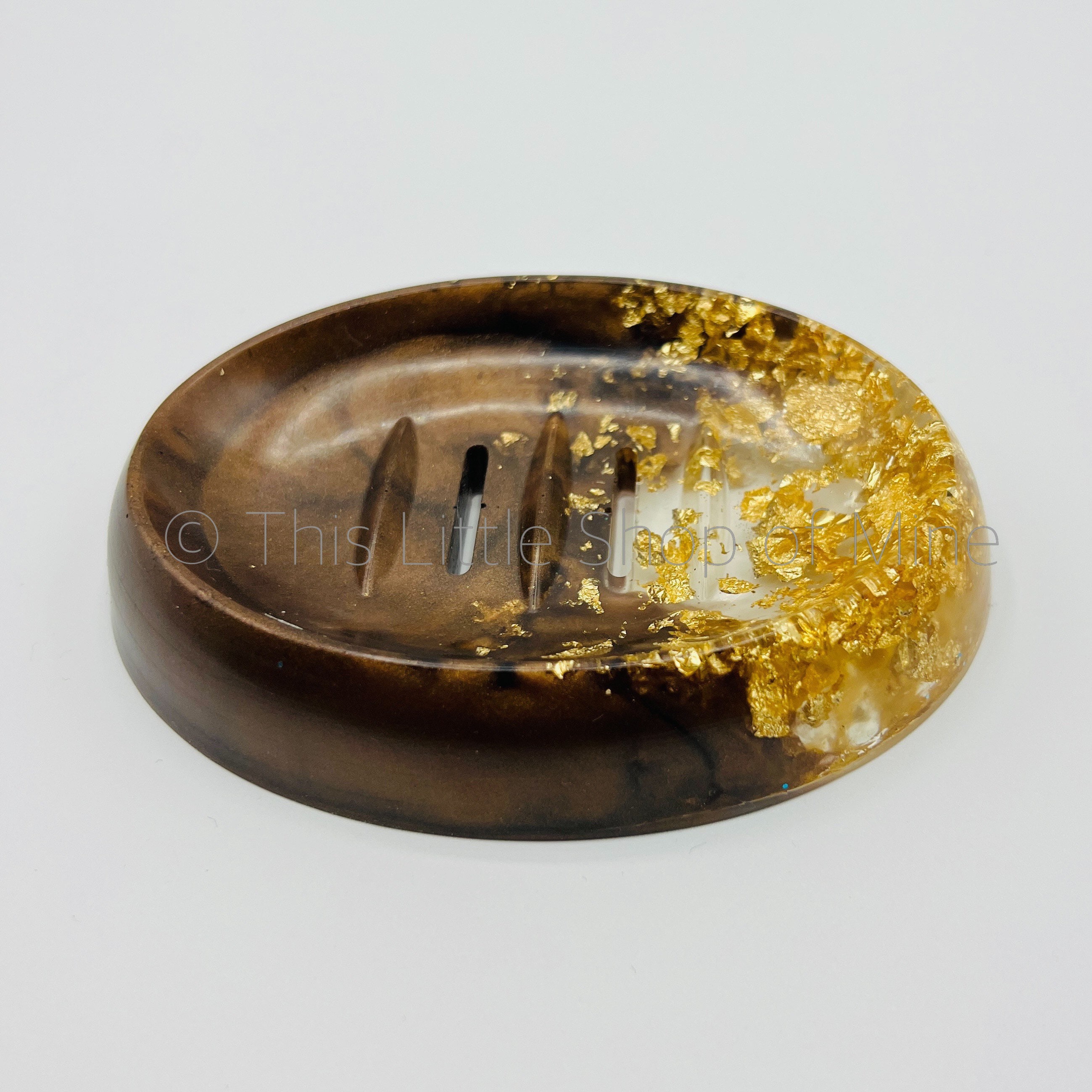 Dark Brown and Gold Bathroom Accessories Soap Dish Dispenser Etsy UK