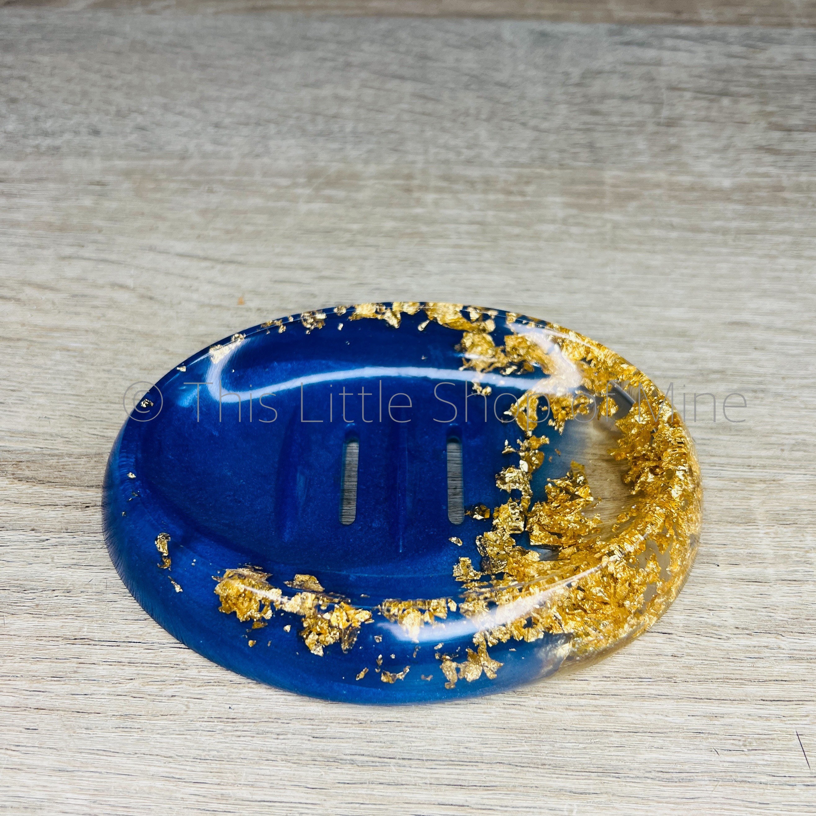 Dark Blue and Gold Bathroom Accessories Soap Dish Dispenser Etsy