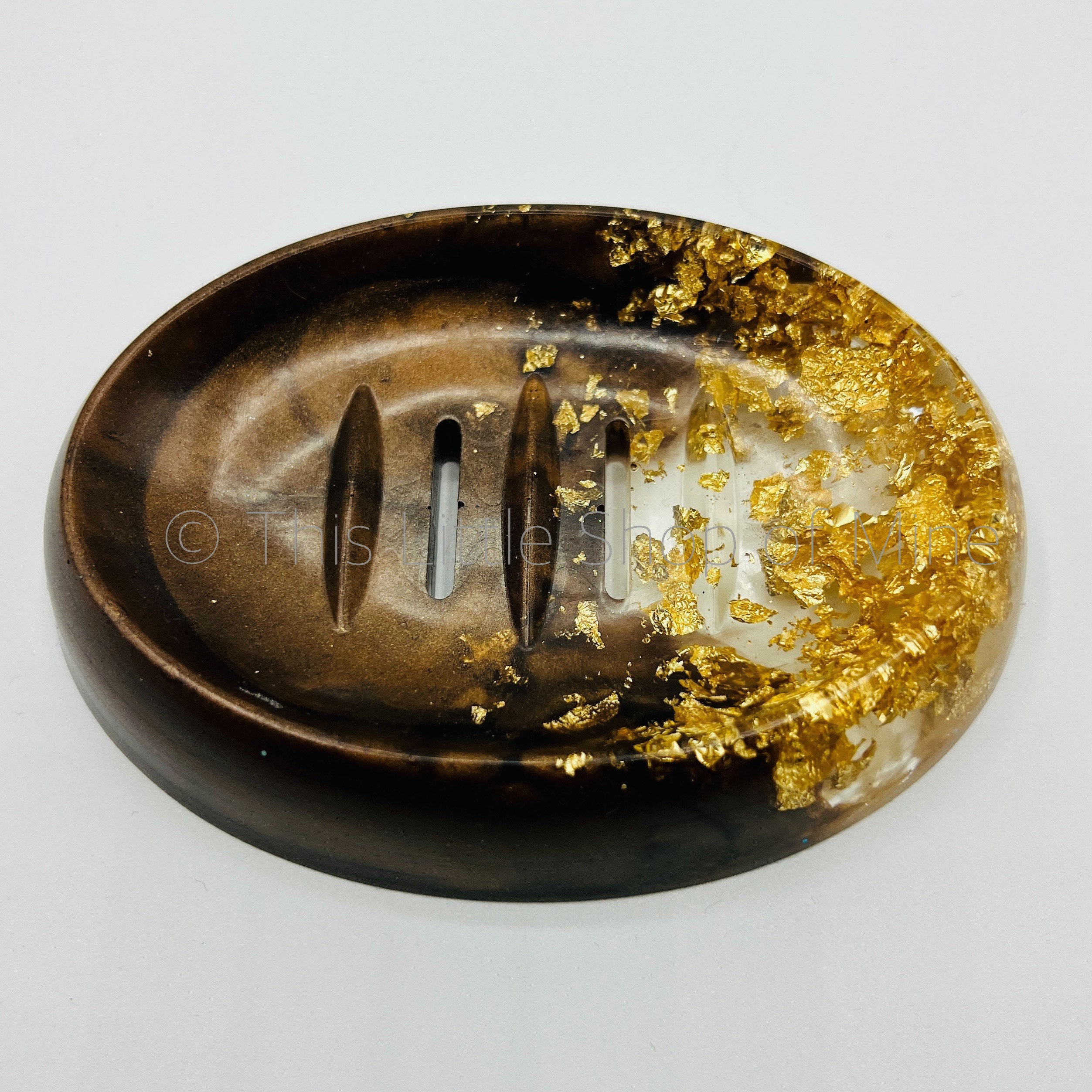 Dark Brown and Gold Bathroom Accessories Soap Dish Dispenser Etsy UK