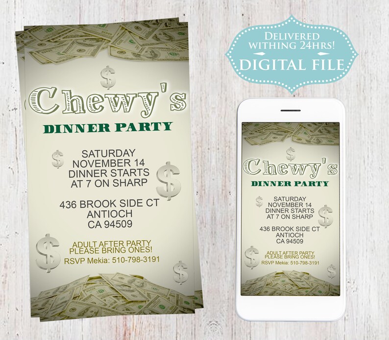 Birthday Money Money on the floor Invitation Money Invite | Etsy