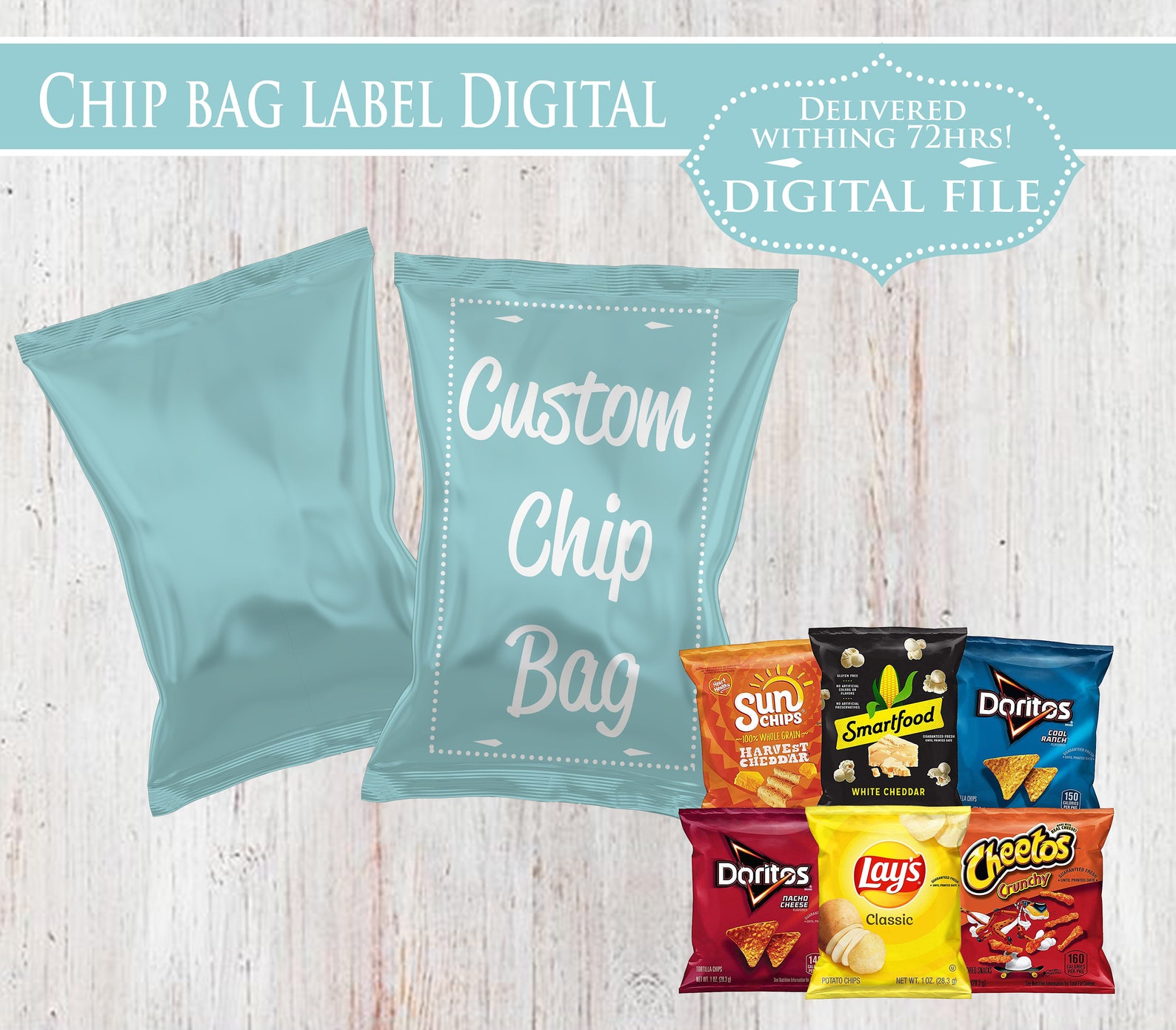 Custom Birthday Chip Bag label Custom Birthday Invitation | Etsy