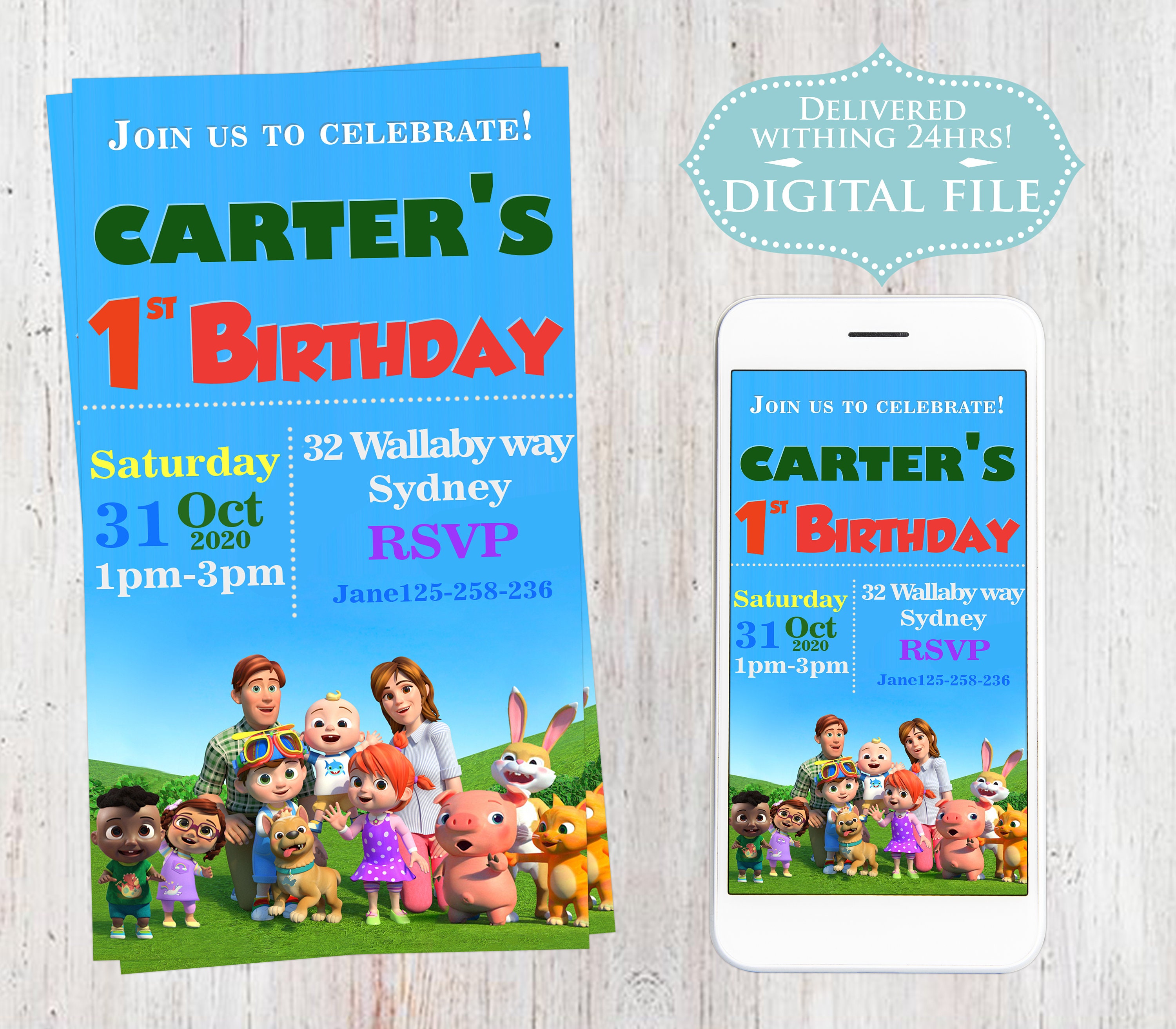 Digital Party Invitation Baby Girl Invitation Etsy