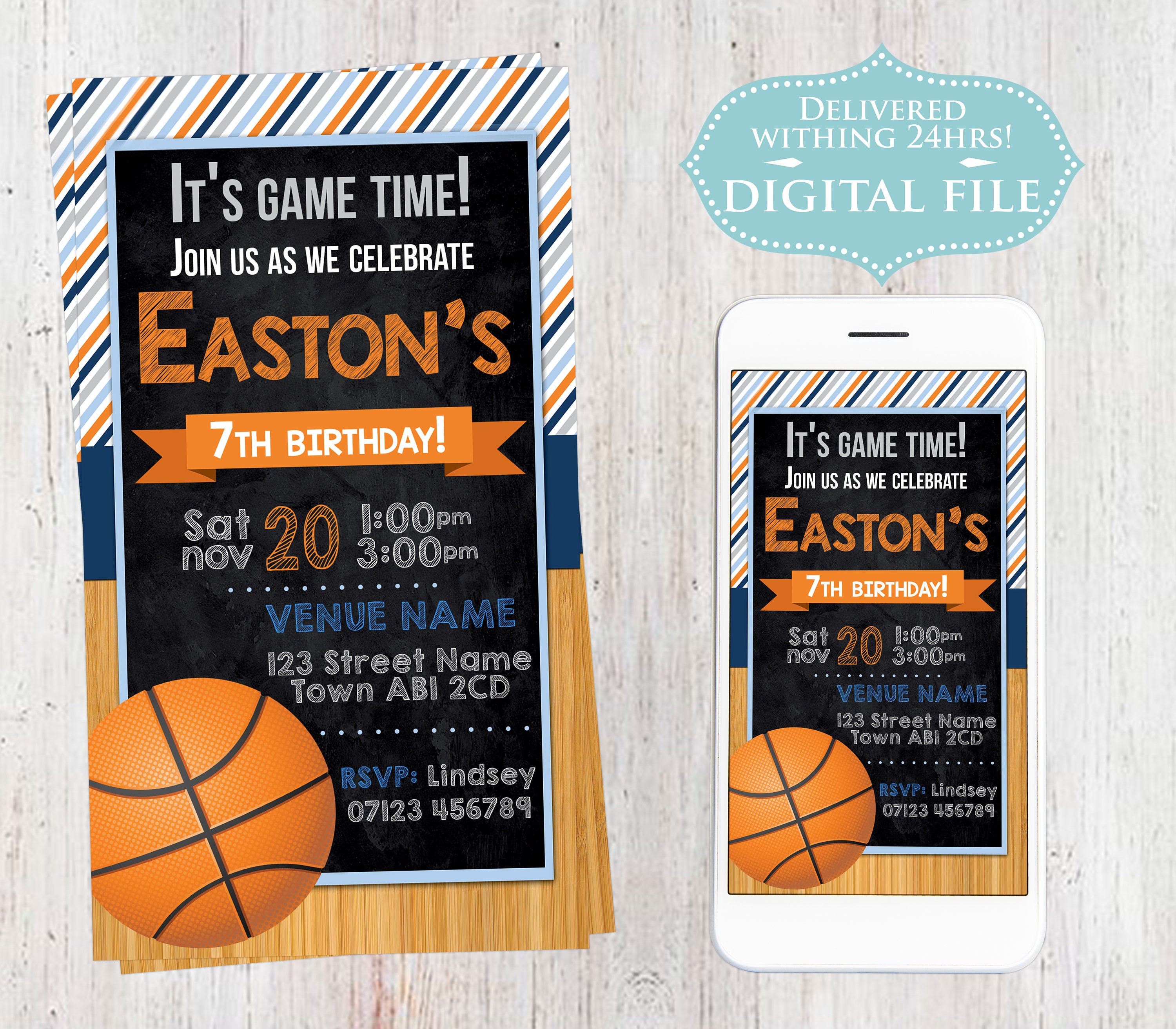 Invitación de cumpleaños de baloncesto invitación a la fiesta Etsy