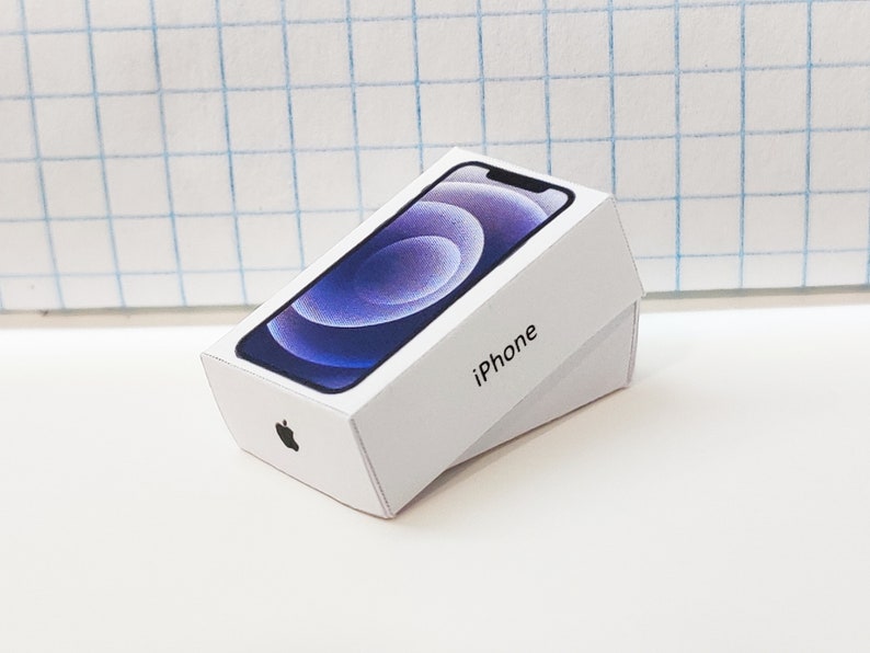 Printable iPhone 12 box 5 colors miniature box iPhone 12 Etsy