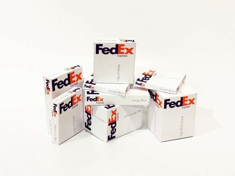 Printable Fedex Miniature Dollhouse boxes 1-12 8 boxes of | Etsy