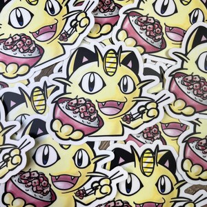 Meowth Poke&#39; Bowl Sticker