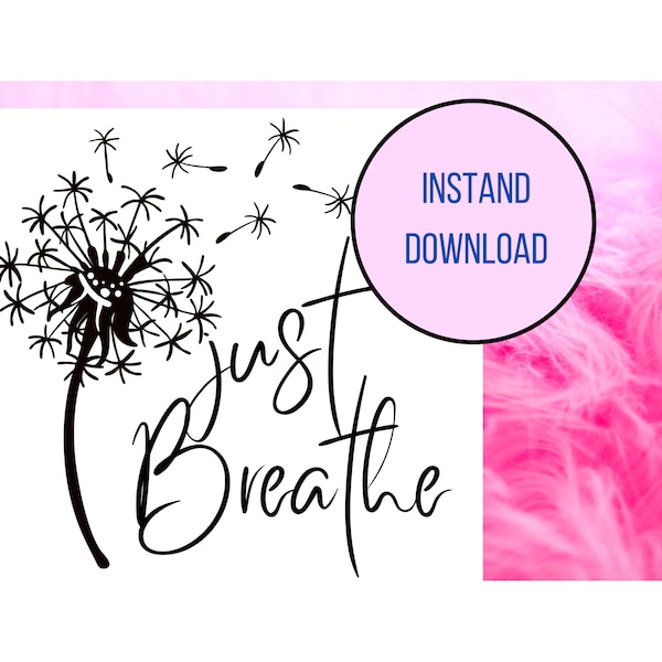 Digital download, SVG, Just Breathe,  christmas mini tree, self care, love vibe