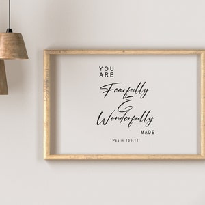 Fearfully And Wonderfully Made Sign | Nursery Sign | Christian Wall Art | Nursery Wall Art | Sympathy Gift | Farmhouse Home Decor