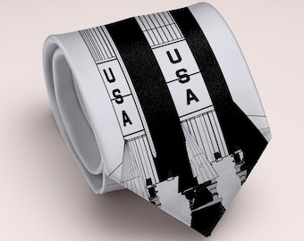 Rocket Tie Apollo 11 Saturn V Rocket Tie Space Gift of Engineer Gift Space Lover Necktie Space X NASA