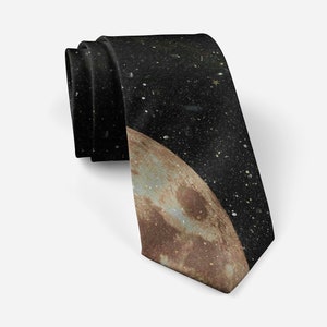 Moon Phase Necktie, Night Sky, Moon Phases Tie. Lunar calendar, phases of the moon. Handfasting, celestial wedding, witchy