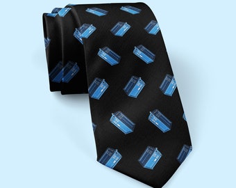 Doctor Who Men'S Neck Tie. Tardis * Tardis Police Call Box* Wonder Con* Comic Con* Cosplay