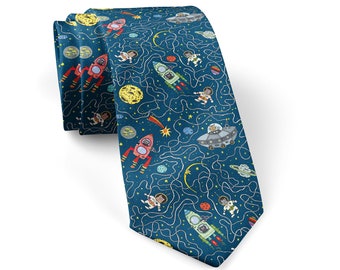 Rocket Tie, Astronaut Necktie. NASA Necktie, rocket science tie, aerospace engineer gift, Space gifts for him, science teacher gift